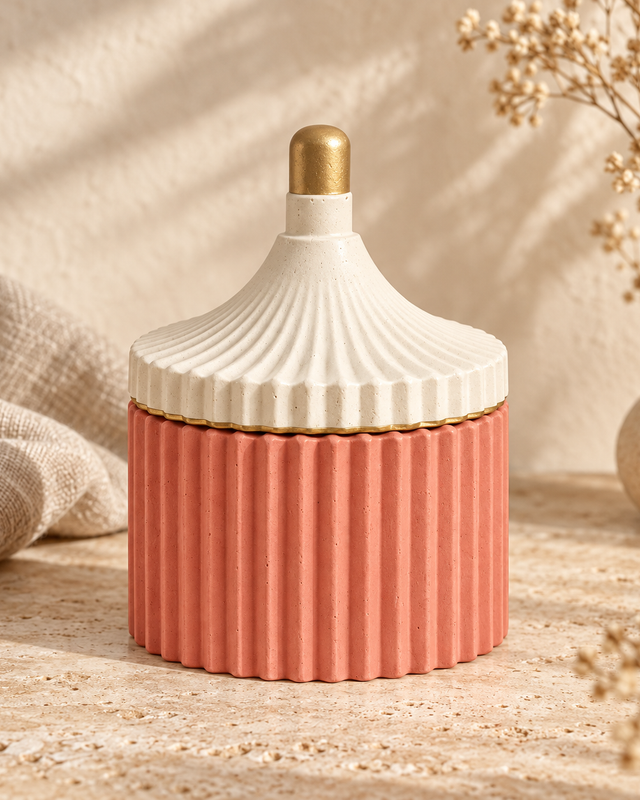 Ribbed Mini Jar with Lid