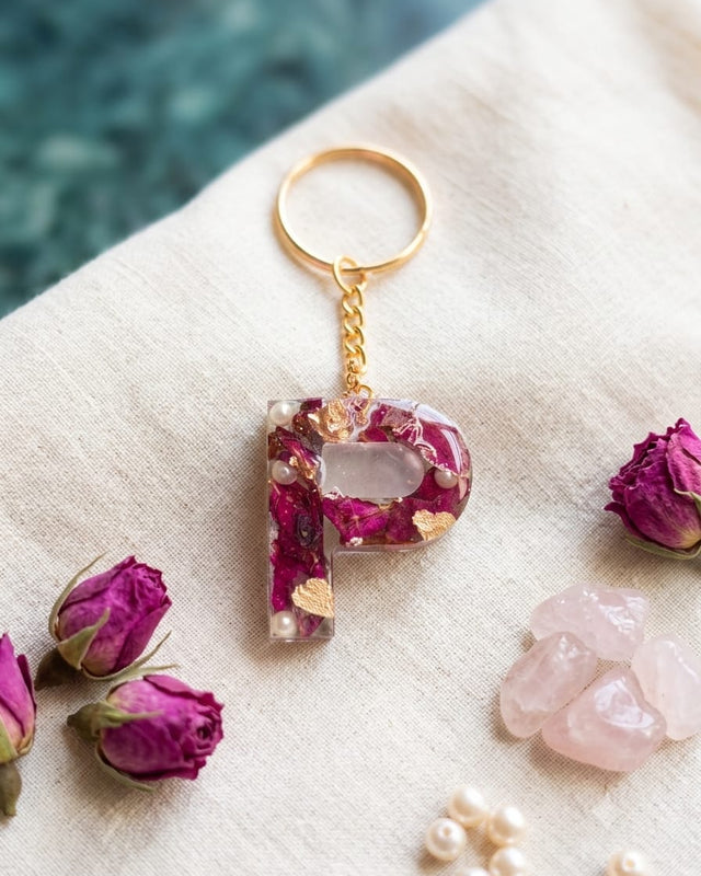 Personalized Resin Alphabet Keychain