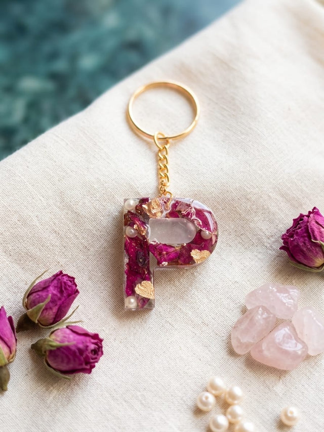 Personalized Resin Alphabet Keychain